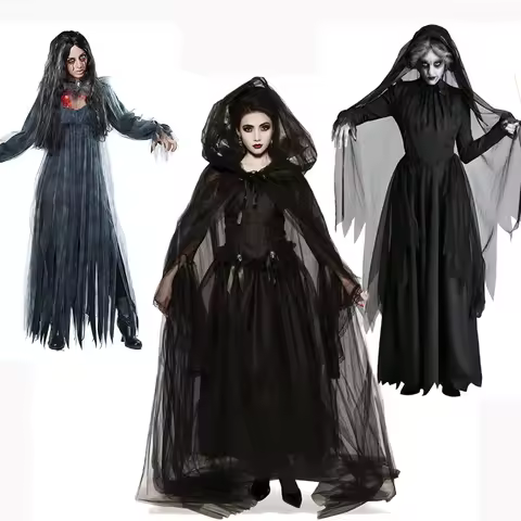 Women Halloween Vampire couple uniform Purim Cosplay Costumes Dead Zombie Corpse Bride costume Dress