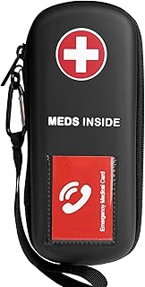 EpiPen Carrying Case, Hard Shell EVA Shockproof Emergency Bag, Portable Travel Medicine Organiser Ba