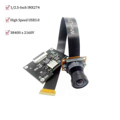 3840x2160 4K 60FPS 1/2.5-Inch IMX274 USB3.0 Camera Module FF 95.6° Type-C,2D-DNR,3D-DNR,YUV2 MJPG Pl
