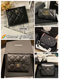 低價❗chanel  19 cardholder 卡包 / cf wallet 三折銀包 短夾 黑金牛 / 對折 二折 銀包 零錢款 / 一字拉鏈零錢包 mini o case Zipped clut