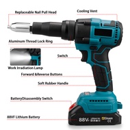 Portable Brushless Electric Rivet Gun 20000N Cordless Rivet Nut Gun Drill Insert Automatic Riveting 