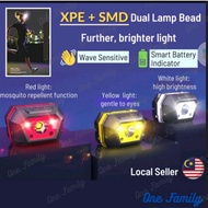 XPE+SMD D605 Headlamp | Lampu Kepala | 3 color | sports running fishing garden adventure | USB Cable