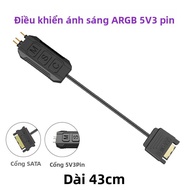 Hub Quạt Máy Tính Để Bàn Điều Khiển Nhiệt Độ Từ Xa Chuyển Đổi SATA Sang 5V3 Pin Controller Đèn Case