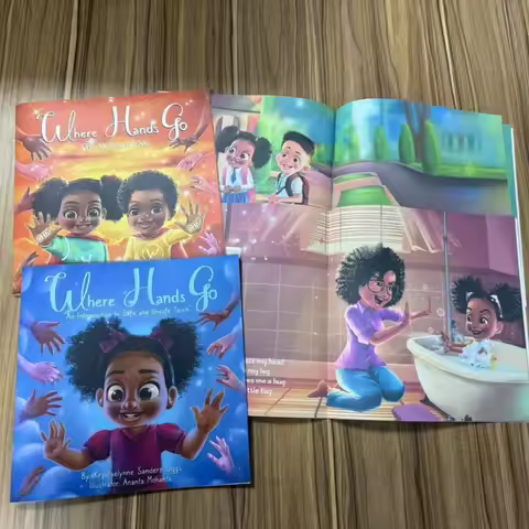 4 books in 1 set Children's English books Body safety set where hands go Color baby education books