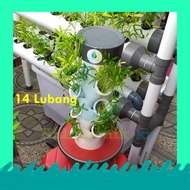 PAKET HIDROPONIK KU MINI VERTIKAL HIDROPONIK SET 14 LUBANG SIAP PAKAI