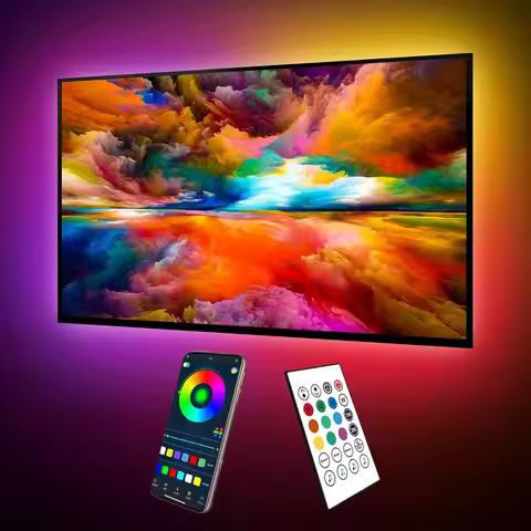 75-85in LED TV Backlight Kit, USB Powered with Remote & App Control, Music Sync, Bias Lighting for T