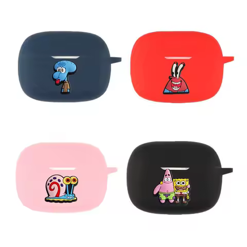 For JBL Wave Beam 2 / JBL Wave 200tws Potdemiel SpongeBob Earphone Case Silicone Wireless Earbuds Pr