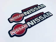 สติ๊กเกอร์ Nissan โลโก้ นิสสัน สีแดง [2ชิ้น] สติกเกอร์ แต่งรถ ติดรถ รถยนต์ รถกระบะ 3D ตัวนูน ติดกระจก ท้ายรถ JDM Foil Sticker Car Racing March Big M Navara Almera Juke Note