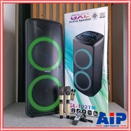 GXL GL-102TM ลำโพง10นิ้วx2 + ไมค์ลอยคู่ ตู้ลำโพงปาร์ตี้ ตู้ลำโพงคาราโอเกะ ใช้ได้ทั้งไฟ DC และ AC แถม