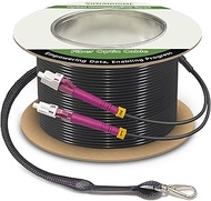 330 Feet (100 Meters) Armored OM4 LC to LC Fiber Patch Cables, 10gb/40gb/100gb Multimode LC Fiber Op