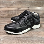 Chanel 香奈兒 23K 黑色 黑白 熊貓 皮面 運動鞋 41碼