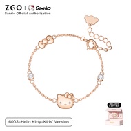 ZGO x Sanrio Hello Kitty สร้อยข้อมือผู้หญิง ประดับไฟหรูหรา ดีไซน์เก๋ไก๋ เป็นของขวัญคริสต์มาสสุดประณี