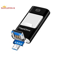 USB Stick for Phone Flash Drive for Phone 3 in 1 Memory Stick Flash Drive 128G for Phone/Pad/Android