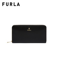 FURLA กระเป๋าสตางค์ผู้หญิง รุ่น CAMELIA XL ZIP AROUND NERO