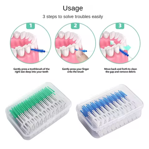 200Pcs/box Dental Floss Stick Tooth Cleaning Interdental Brush Dental Floss Pick Oral Hygiene Care U