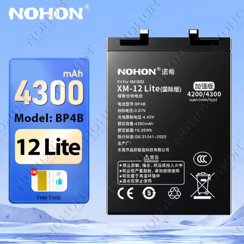 NOHON Replacement Battery for Xiaomi Mi 12 Lite 12Pro Mi12 Batteries BP4B BP45 BP46 Lithium Polymer 