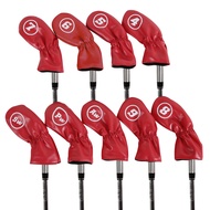 Dopamine Golf Club Cover Soft Pu Iron Cover Solid Color Club Cover Club Protective Cover 9pcs/Set