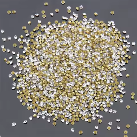 Mini Flash Pointed Bottom Round Glass Crystal White Jewelry Rhinestone, DIY Nail Art, Clothing Decor