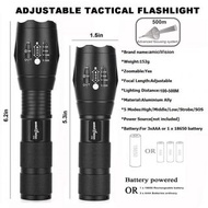 超亮軍用 XML T6 防水 5 種模式可調焦 LED 手電筒  hybckp Ultra Bright Military XML T6 Water Resistance 5Modes Adjusta