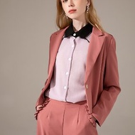 純色西裝外套|粉紅色|微彈|無裡襯