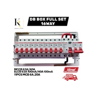 Db Box 10way / 16way Full Set (Himel ) MCB 6a,10a,16a,20a,32a /ELCB 40a 63a/ Main Switch 40a 63a 2p 