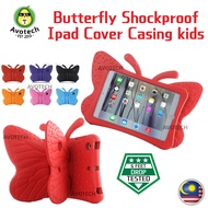 Awotech Butterfly Shockproof i Pad Cover Casing For Kids - 6 Feet Drop Tested - i Pad Mini 1 2 3 4 5 6 i Pad 2 3 4 i Pad 5 6 7th Generation 8th Generation Case 10.2 Casing i Pad Air Air 2 Pro 9.7 防震 防摔 苹果平板壳 平板套