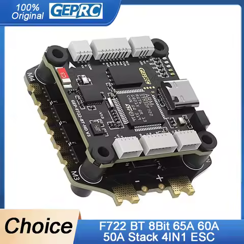 GEPRC TAKER F722 BT Stack - 65A/60A/50A 4IN1 ESC, 512M Black Box, 32Bit Data Analyze & Barometer for