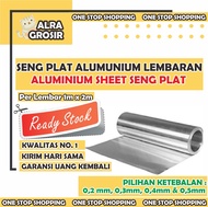 Seng Plat Aluminium Lembaran Tebal 02mm 0.3mm 0.4mm 0.5mm LEMBARAN ALUMINIUM SHEET SENG PLAT UKURAN 1M X 2M  TALANG ATAP GEROBAK WARUNG