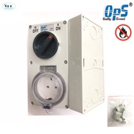 OPS 13A (3 Pin) Weather Protected 3 Pin Combination Isolator Switch Sockets Outlet