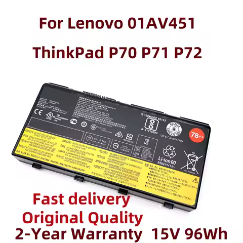 New 00HW030 01AV451 78++ Laptop Battery For Lenovo ThinkPad P70 P71 P72 SB10F46468 20ER003QGE 20HK00