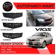 FRONT GRILL ABS TOYOTA VIOS NCP42 2006 GLOSS BLACK MATTE BLACK CARBON (ABS MATERIAL)