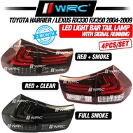 LD Toyota Harrier / Lexus RX330 RX350 2004 - 2009 Led Light Bar Tail Lamp With Signal Running