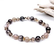 都不會再害怕。手串 避邪 能量 療癒 I 黑銅鈦 金骨幹 茶水晶 I