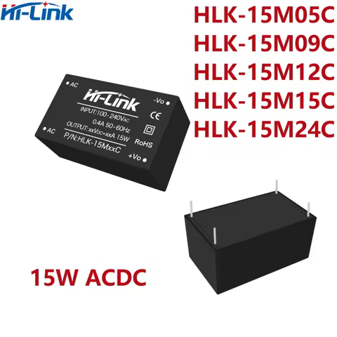 Free Ship 2pcs/lot HLK-15M05C 15M09C 15M15C 15M12C 15M24C 15W 5V 3000mA ACDC Power Supply Module 100