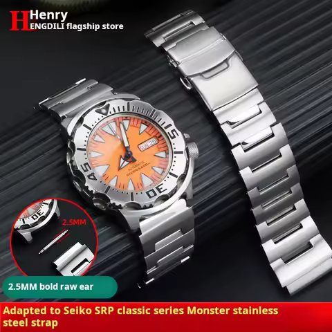 For SEIKO No. 5 Watch band Red Toothed Water Ghost Little Monster SRP307 313 SKX779 SKX781 strap Sta