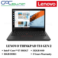 Lenovo ThinkPad T14 Gen 2 Notebook 14 Inch i7-1165G7 16GB DDR4 3200 512G M.2 2242 NVMe SSD 3 Years W