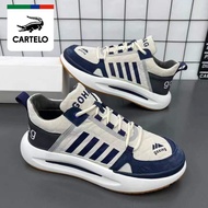 New💕Cartelo Crocodile Men's Shoes2022Spring New Dad Shoes Platform Casual Sneakers Soft Bottom Increase Trendy Shoes I8V