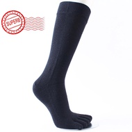 Black Men's Cotton Long Tube Five-Finger Socks Japanese cotton Breathable S I6E2