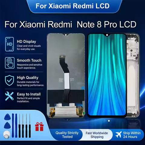6.53" LCD For Xiaomi Redmi Note 8 Pro LCD Display Touch Screen Digitizer Assembly 2015105 M1906G7I M