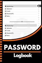 Password Logbook: Password Organizer & Login Tracker with alphabetical Tabs A-Z (6" x 9")