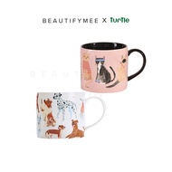 [ BEAUTIFYMEE x TURTLE ] Retro Cute Dog and Cat Ceramic High Capacity Mug