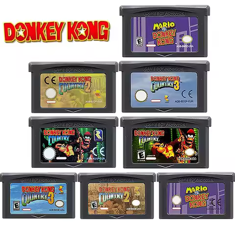 GBA Game 32Bit Cartridge Video Game Console Card Donkey Kong Series vs. Donkey Kong Country for GBA/
