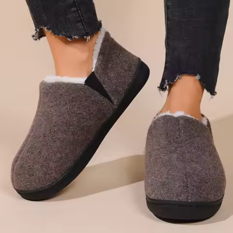 Kidmi Women Shoes House Shoes Men Outdoor Fur Antiskid Shoes For Women Winter Warm Fluffy Slippers W
