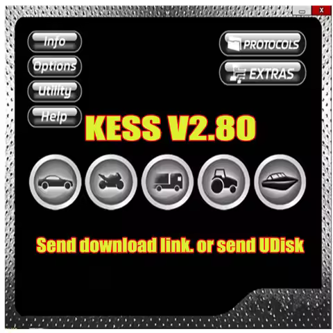 Newest Car Software KESS V2.80 Send Udisk For Kess V5.017 Ksuite 2.53 2.47 Ktag V2.25 Online Version