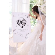 Canvas Message Board Wedding size 40X60 cm, Guest Board, Guest sign book.