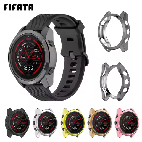 FIFATA Plating TPU Protective Case For Garmin Forerunner 745 Watch Cover Protector Bumper Frame For 