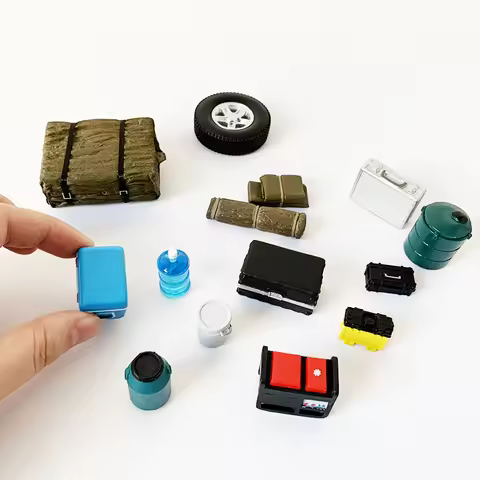 1:18 Off-Road Vehicle Accessory Accessories Parts Tool Box Bucket Spare Tire Oil Barrel Models For C
