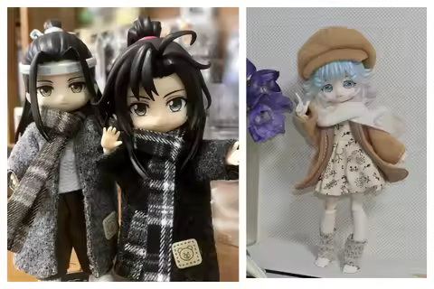 5Pcs/Set Ob11 Coat Obitsu11 Dress 1/12BJD Clothes (Fit Cu-Poche,YMY, P9, GSC,Molly,1/12Doll)