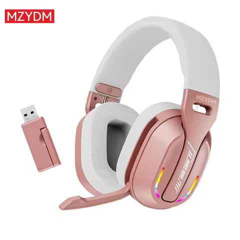 2.4GHz Wireless Gaming Headset Bluetooth 5.4 GT100 ENC Noise Canceling Microphone Over Ear Heaphones