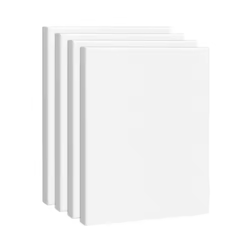 4pcs Stretched Canvas, 8 x 10 Inches ( 20 x 25 cm) Square Blank Canvases, 100% Cotton Canvases for P